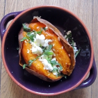 Sweet potato with feta and mint